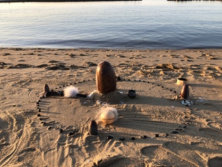 シバリンガムと海でセレモニー